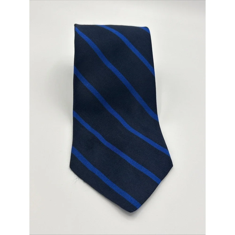 Brooks Brothers Makers Silk Tie Navy Royal Blue Striped 63